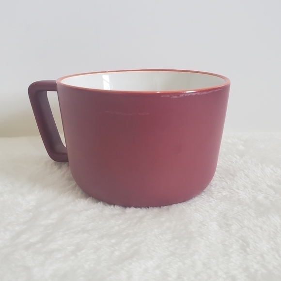 Holiday Stoneware Burgandy Maroon Early Bird XLarge Soup Coffee Cup Mug 16 Oz - Picture 5 of 9